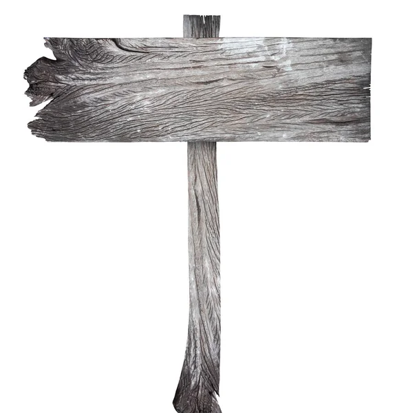 Stary Drewniany Znak Izolowany Białym Tle — Zdjęcie stockowe