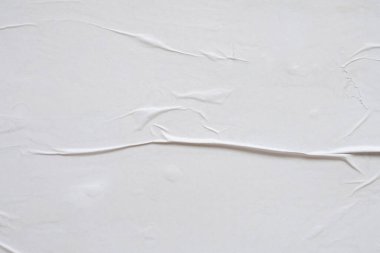 beyaz buruşmuş ve buruşmuş kağıt poster dokusu arkaplanı