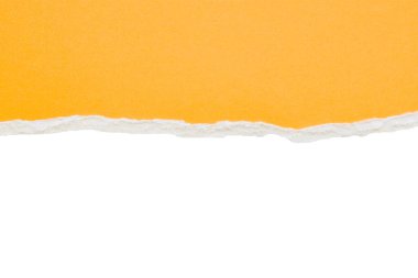 Sarı yırtık kağıt kenarları beyaz arkaplanda izole edilmiş şeritler