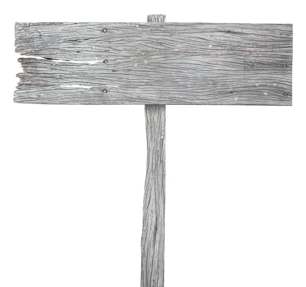 白色背景上孤立的旧木制标志 — 图库照片