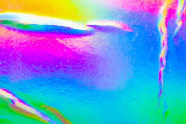 Crumpled Holographic Rainbow Foil Iridescent Texture Abstract Hologram Background — ストック写真
