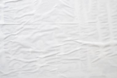 beyaz buruşmuş ve buruşmuş kağıt poster dokusu arkaplanı