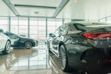 new car in the car dealership showroom