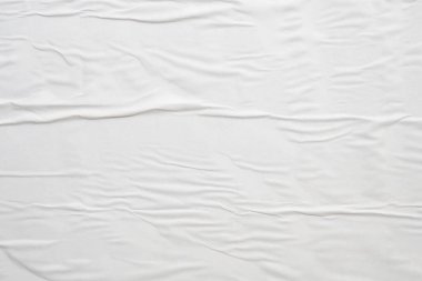 beyaz buruşmuş ve buruşmuş kağıt poster dokusu arkaplanı