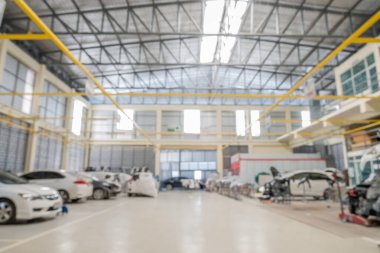 Araç servis merkezi vücut boyama atölyesi bulanık arkaplan