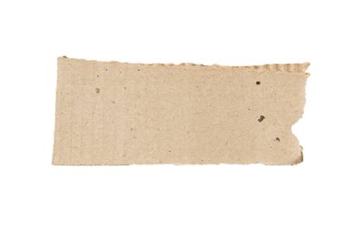 Kahverengi karton kağıt parçası beyaz arkaplanda izole