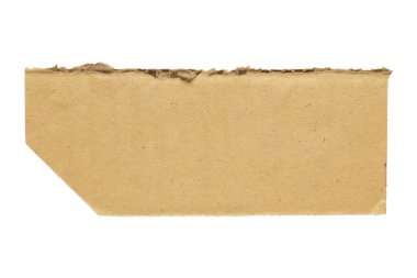 Brown Cardboard paper piece isolated on white background