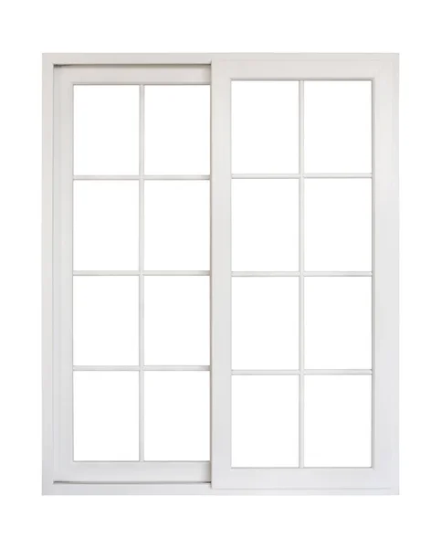 真正的老式房子窗框隔离在白色背景上 — 图库照片