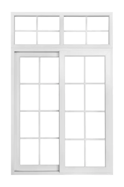 Echte Vintage Haus Fensterrahmen Isoliert Auf Weißem Hintergrund — Stockfoto