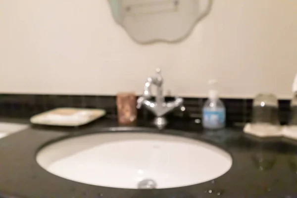 Abstract Blur White Sink Faucet Bathroom Interior Background — ストック写真