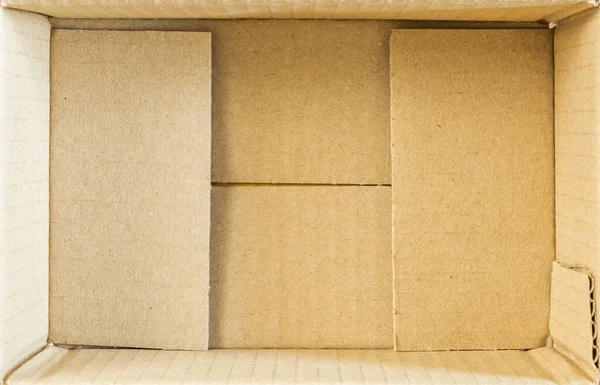 Otevřít Prázdný Hnědý Karton Box Pozadí Horní Pohled — Stock fotografie