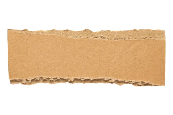 Brown Cardboard Paper Piece Isolated White Background — ストック写真