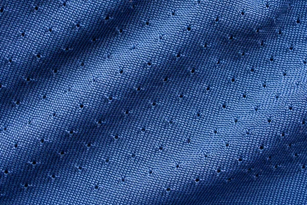 Azul Roupas Esportivas Tecido Futebol Camisa Jersey Textura — Fotografia de Stock