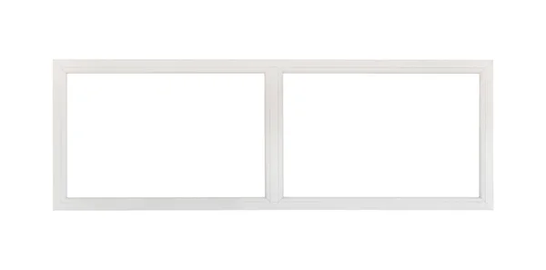 Vera Casa Moderna Finestra Telaio Isolato Sfondo Bianco — Foto Stock