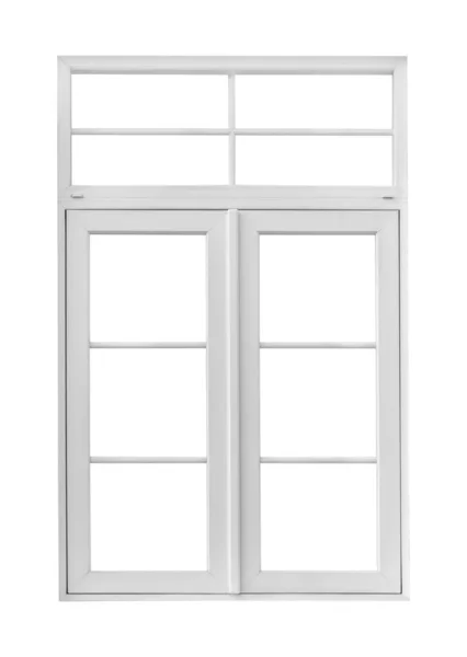 Réel Cadre Fenêtre Maison Vintage Isolé Sur Fond Blanc — Photo