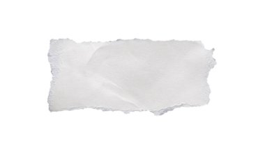 beyaz arkaplanda izole edilmiş beyaz kağıt yırtığı