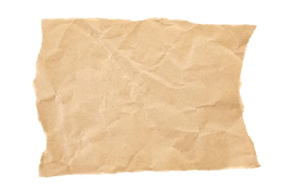 Brown Cardboard Paper Piece Isolated White Background — Fotografia de Stock