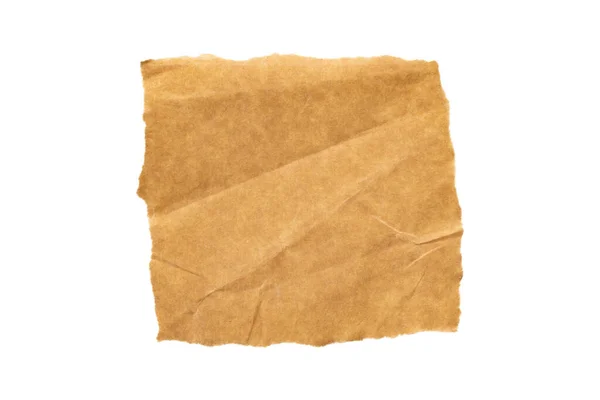 Brown Cardboard Paper Piece Isolated White Background — Φωτογραφία Αρχείου