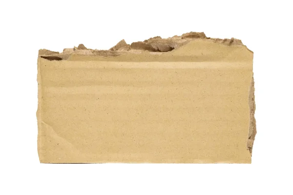 Brown Cardboard Paper Piece Isolated White Background — Zdjęcie stockowe