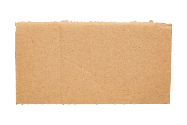 Brown Cardboard Paper Piece Isolated White Background —  Fotos de Stock
