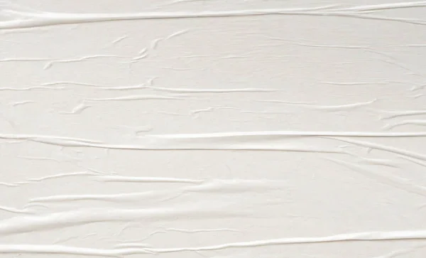 Белый Пустой Скомканный Складчатый Бумажный Плакат Текстуры Фона — стоковое фото
