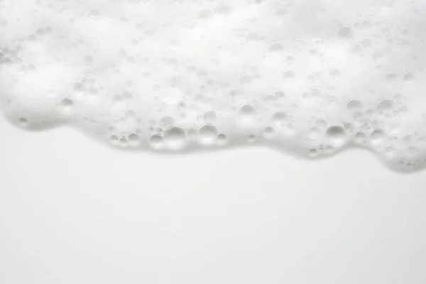 Absztrakt Fehér Szappanhab Buborékok Textúra Fehér Alapon — Stock Fotó