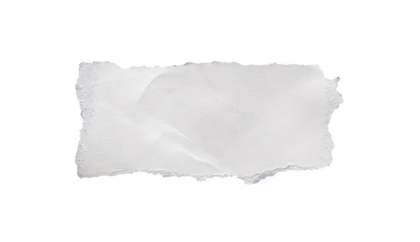Pezzo Carta Bianca Lacrima Isolato Sfondo Bianco — Foto Stock
