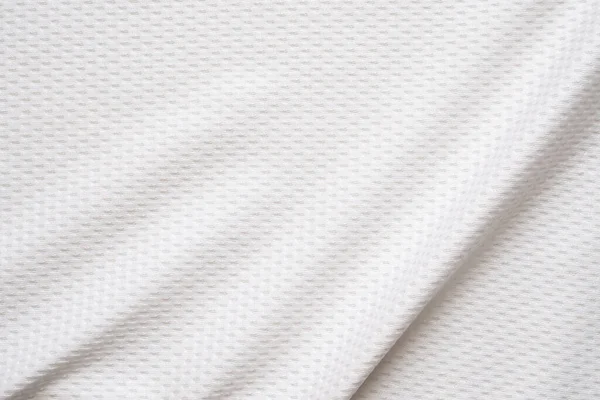ホワイトスポーツウェアファブリックサッカーシャツジャージーテクスチャ背景 — ストック写真