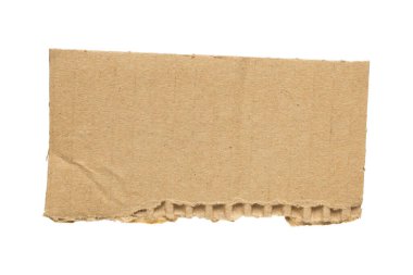 Brown Cardboard paper piece isolated on white background