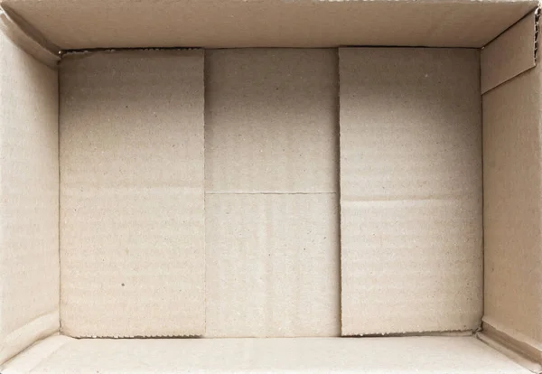 Otwórz Puste Brązowe Pudełko Kartonowe Tło Widok Góry — Zdjęcie stockowe
