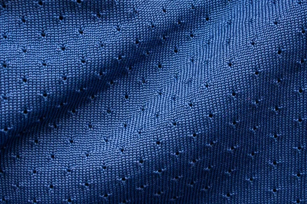 Baju Olahraga Biru Baju Sepak Bola Tekstur Jersey — Stok Foto