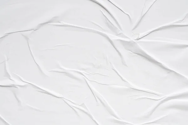 Blanc Blanc Papier Froissé Froissé Affiche Texture Fond — Photo