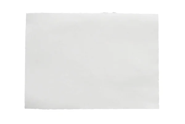 Кусочек Белой Бумаги Разрыв Изолирован Белом Фоне — стоковое фото