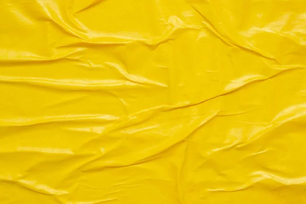 Branco Amarelo Amassado Vincado Papel Cartaz Textura Fundo — Fotografia de Stock