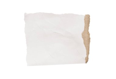 beyaz arkaplanda izole edilmiş beyaz kağıt yırtığı