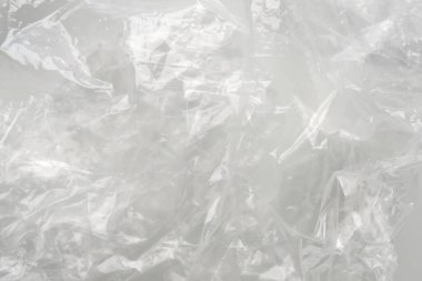 transparent plastic bag texture on white background
