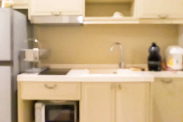 Modern Kitchen Counter Interior Abstract Blur Background — Stok fotoğraf
