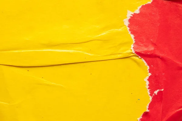 stock image Old grunge ripped torn red and yellow paper poster surface texture background