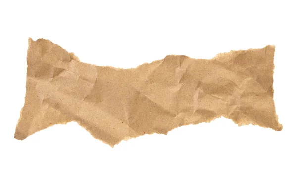 Brown Cardboard Paper Piece Isolated White Background — Fotografia de Stock