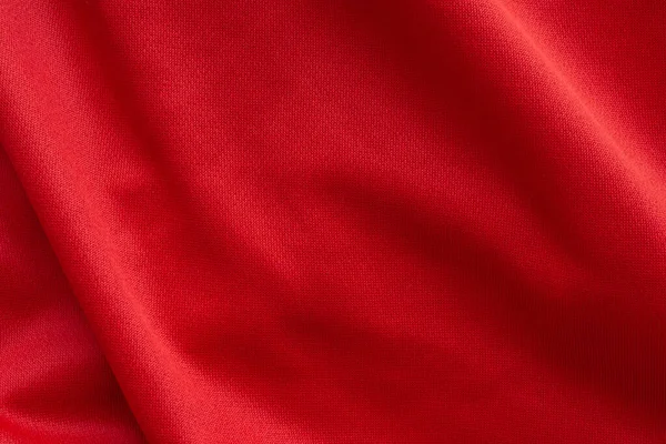 Červené Sportovní Oblečení Tkaniny Fotbalové Tričko Textura Pozadí — Stock fotografie