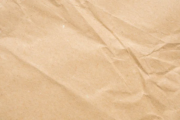 Abstract Verkreukelde Gekreukte Recycleerbare Bruine Papieren Textuur Achtergrond — Stockfoto