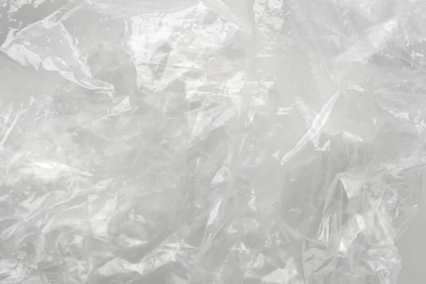 Прозрачная Текстура Пластикового Пакета Белом Фоне — стоковое фото