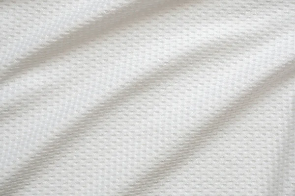 Biała Odzież Sportowa Tkanina Piłka Nożna Koszulka Jersey Tekstury Tło — Zdjęcie stockowe