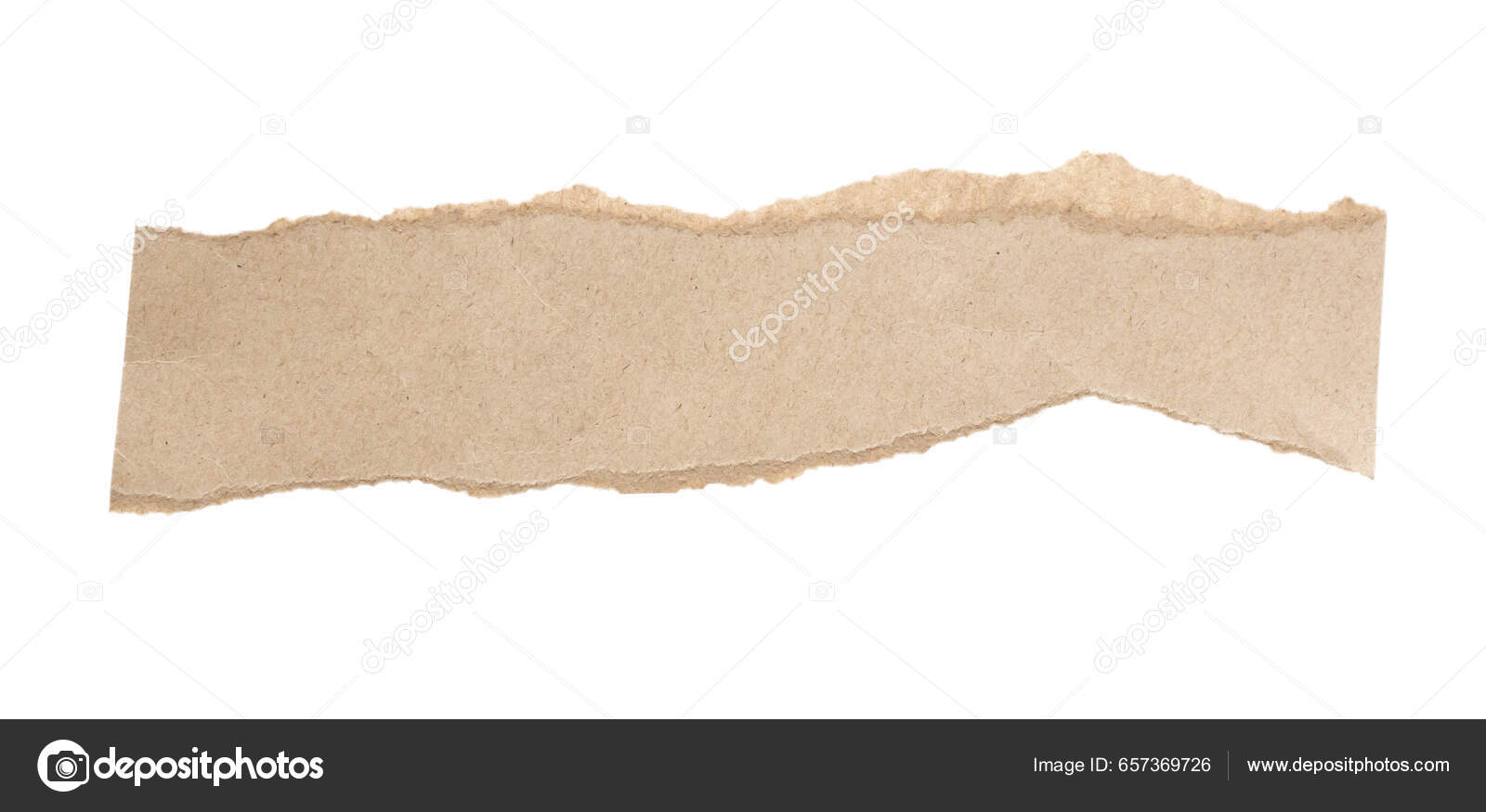 Piece Brown Parchment Paper Torn Edges Isolated White Background