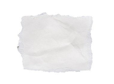 beyaz arkaplanda izole edilmiş beyaz kağıt yırtığı