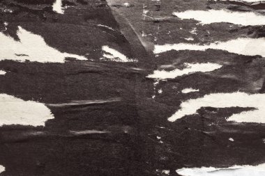 Eski grunge yırtılmış siyah kağıt poster yüzey dokusu arkaplanı
