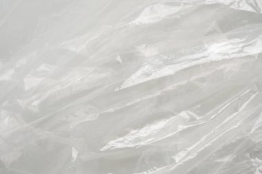 transparent plastic bag texture on white background