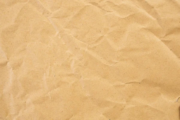 Abstract Brown Crumpled Creased Recycle Paper Texture Background — Stockfoto