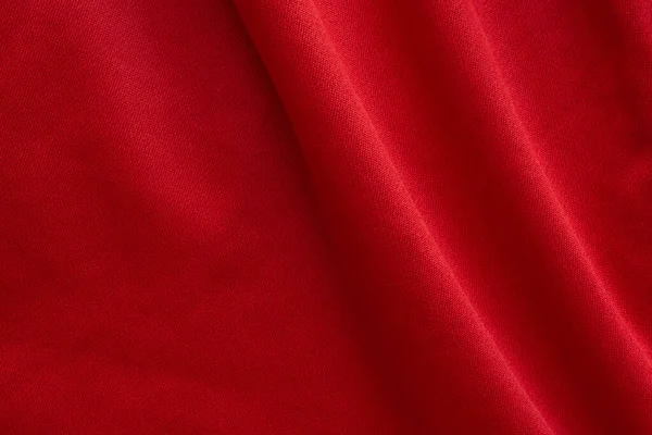 Červené Sportovní Oblečení Tkaniny Fotbalové Tričko Textura Pozadí — Stock fotografie