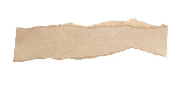 Beyaz Arkaplanda Izole Edilmiş Kahverengi Kağıt Yırtığı — Stok fotoğraf